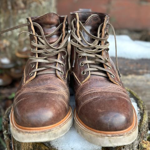 View photo of Viberg Scout Boot in Horween Rowdy Dachshund