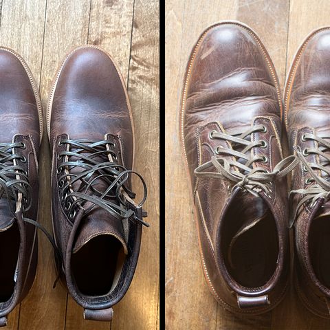 View photo of Viberg Scout Boot in Horween Rowdy Dachshund