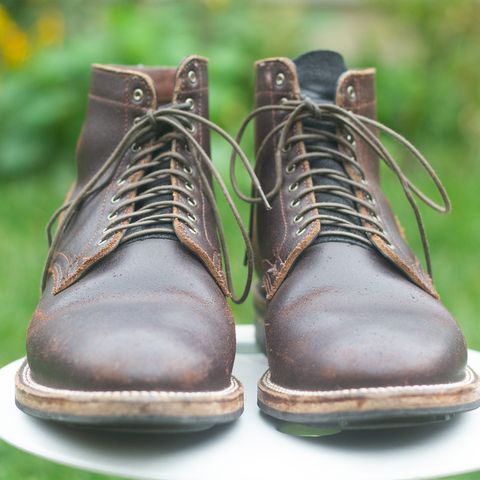 View photo of Viberg Service Boot in Horween Brown Waxed Flesh