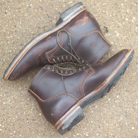 View photo of Viberg Service Boot in Horween Brown Waxed Flesh