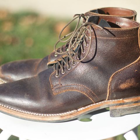 View photo of Viberg Service Boot in Horween Brown Waxed Flesh