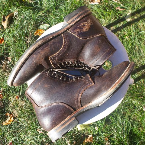 View photo of Viberg Service Boot in Horween Brown Waxed Flesh