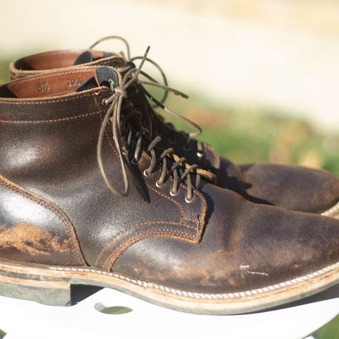 View photo of Viberg Service Boot in Horween Brown Waxed Flesh