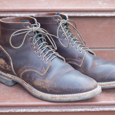 View photo of Viberg Service Boot in Horween Brown Waxed Flesh