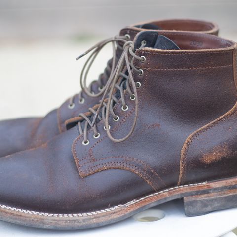 View photo of Viberg Service Boot in Horween Brown Waxed Flesh