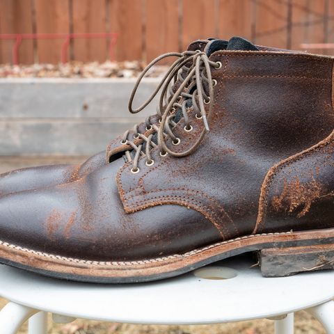 View photo of Viberg Service Boot in Horween Brown Waxed Flesh