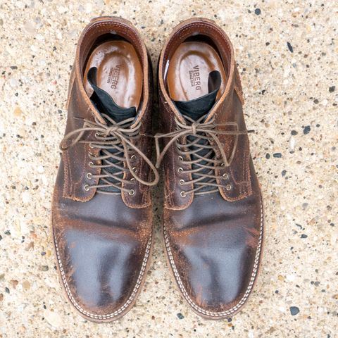 View photo of Viberg Service Boot in Horween Brown Waxed Flesh