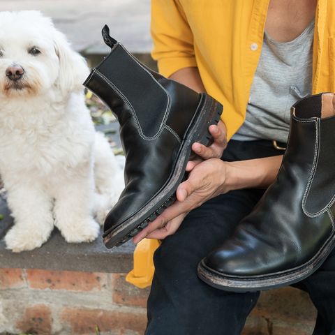 View photo of Tricker's Stephen Chelsea Boot in Black Calf