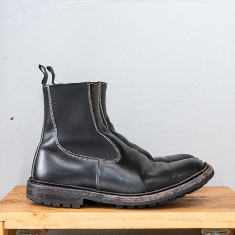 View photo of Tricker's Stephen Chelsea Boot in Black Calf