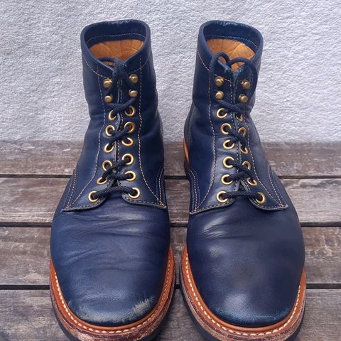 View photo of Y'2 Leather Work Boot in Indigo Horsehide