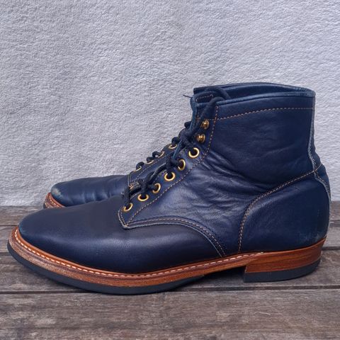 View photo of Y'2 Leather Work Boot in Indigo Horsehide