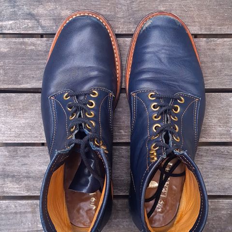 View photo of Y'2 Leather Work Boot in Indigo Horsehide