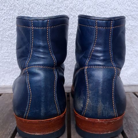 View photo of Y'2 Leather Work Boot in Indigo Horsehide