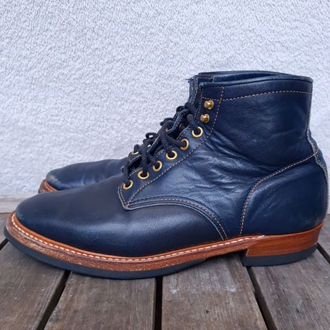 View photo of Y'2 Leather Work Boot in Indigo Horsehide