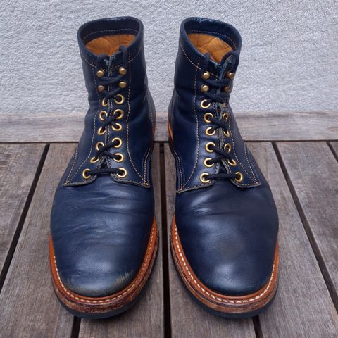 View photo of Y'2 Leather Work Boot in Indigo Horsehide