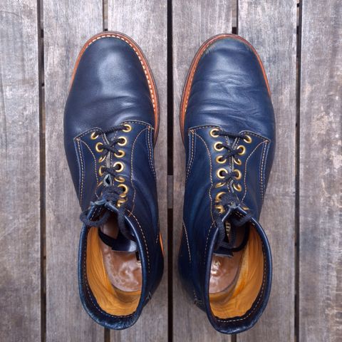 View photo of Y'2 Leather Work Boot in Indigo Horsehide