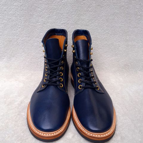 View photo of Y'2 Leather Work Boot in Indigo Horsehide
