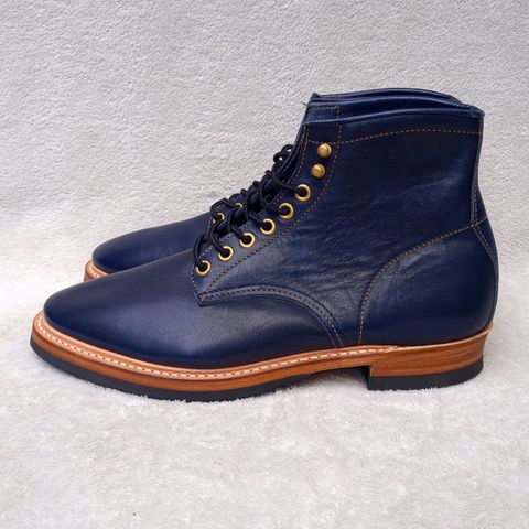 Y'2 Leather Work Boot in Indigo Horsehide