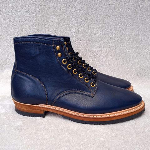 View photo of Y'2 Leather Work Boot in Indigo Horsehide