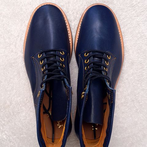 View photo of Y'2 Leather Work Boot in Indigo Horsehide