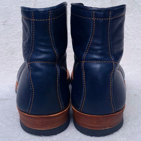 View photo of Y'2 Leather Work Boot in Indigo Horsehide