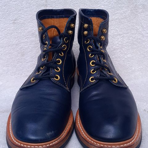 View photo of Y'2 Leather Work Boot in Indigo Horsehide