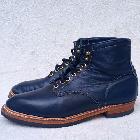 View photo of Y'2 Leather Work Boot in Indigo Horsehide