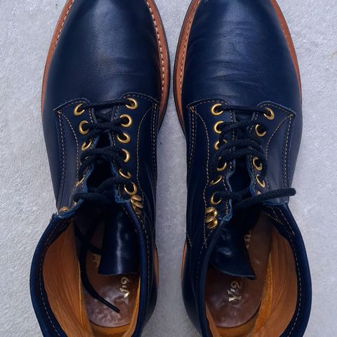 View photo of Y'2 Leather Work Boot in Indigo Horsehide