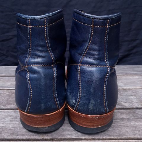 Y'2 Leather Work Boot in Indigo Horsehide