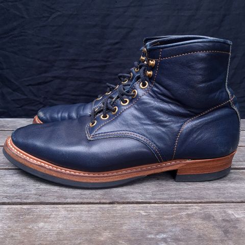 Y'2 Leather Work Boot in Indigo Horsehide