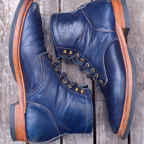 Y'2 Leather Work Boot in Indigo Horsehide