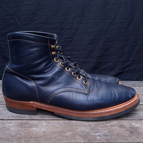 View photo of Y'2 Leather Work Boot in Indigo Horsehide