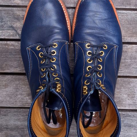 Y'2 Leather Work Boot in Indigo Horsehide