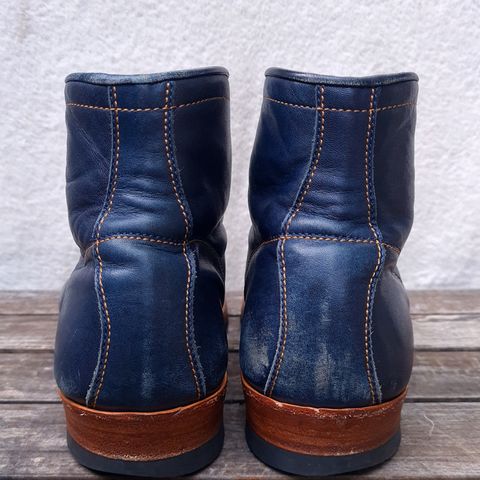 View photo of Y'2 Leather Work Boot in Indigo Horsehide