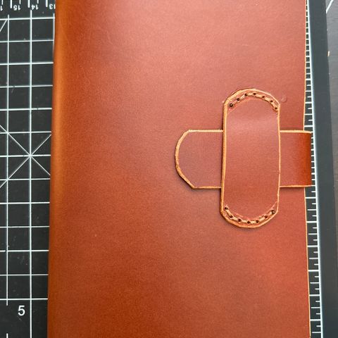 View photo of Self-Made KBM Note Book Cover in Conceria Walpier Chestnut Buttero