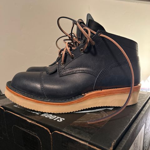 View photo of Frank's Boots Rainier in Badalassi Carlo Navy Pueblo