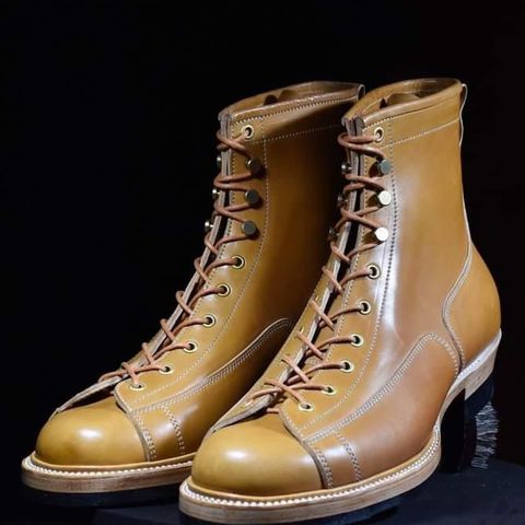 View photo of Kings Boots Unlisted Model in Conceria Cloe Whisky Horsebutt