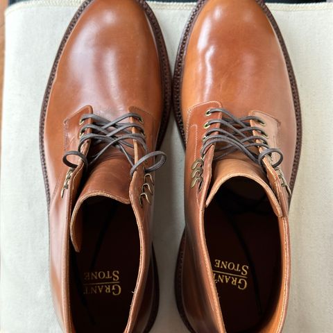 Grant Stone Edward Boot in Horween Honey Glazed Shell Cordovan
