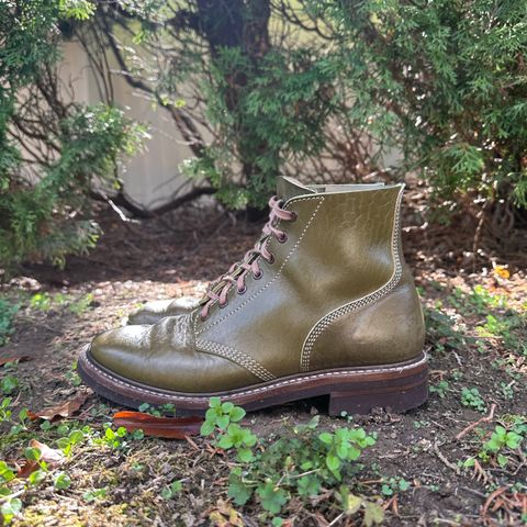 John Lofgren M-43 Service Shoes in Shinki Olive Shrunken Horsebutt