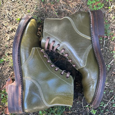 John Lofgren M-43 Service Shoes in Shinki Olive Shrunken Horsebutt