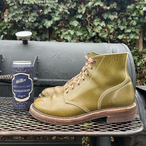 John Lofgren M-43 Service Shoes in Shinki Olive Shrunken Horsebutt