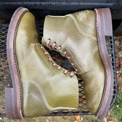 John Lofgren M-43 Service Shoes in Shinki Olive Shrunken Horsebutt