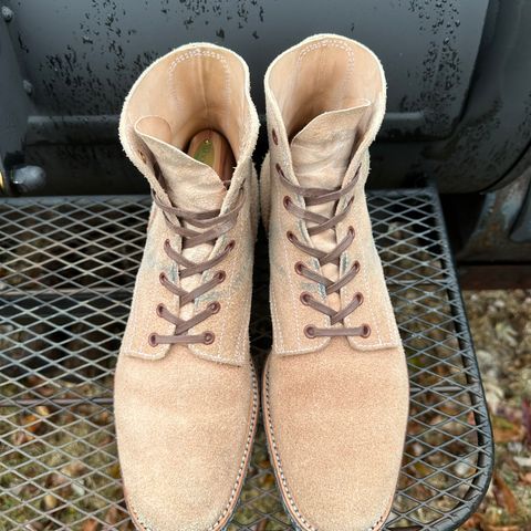 Clinch Yeager Boots in Wickett & Craig Natural Latigo Roughout