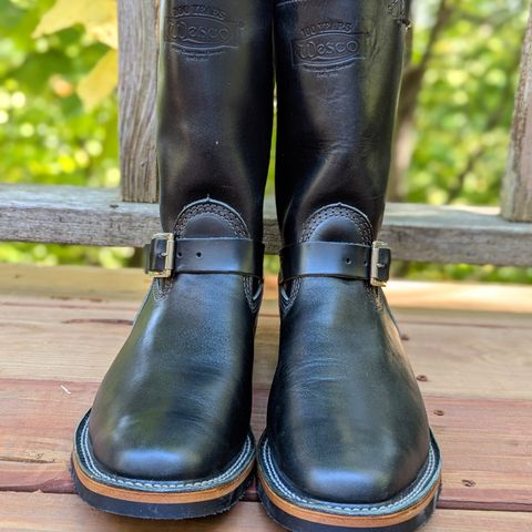 Wesco Mister Lou in Maryam Petrolio Waxed Black Horsehide