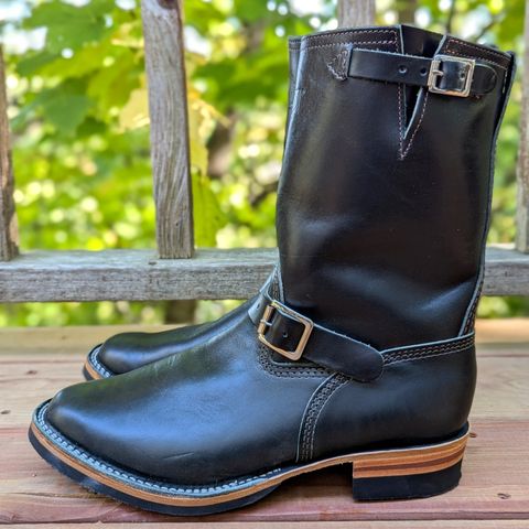 Wesco Mister Lou in Maryam Petrolio Waxed Black Horsehide
