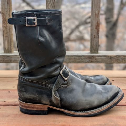 Wesco Mister Lou in Maryam Petrolio Waxed Black Horsehide