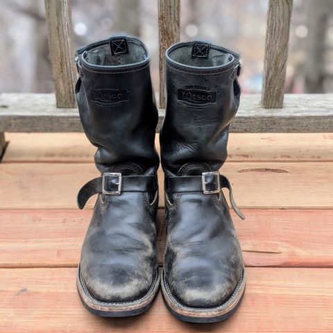 Wesco Mister Lou in Maryam Petrolio Waxed Black Horsehide