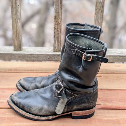 Wesco Mister Lou in Maryam Petrolio Waxed Black Horsehide