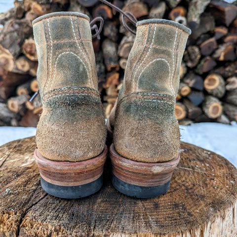 View photo of John Lofgren Donkey Puncher Boots in Horween Natural Chromexcel Roughout