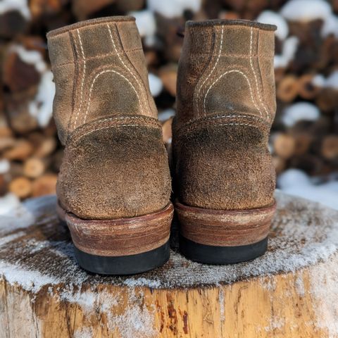 View photo of John Lofgren Donkey Puncher Boots in Horween Natural Chromexcel Roughout